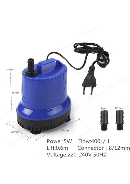 5W HJ-803 Stili Au Adaptör Fişi Büyük Debili Akvaryum Su Pompası Balık Havuzu Kayalık Havuz Dolaşım Pompası Batırılabilir Pompa Düşük Su Seviyesi Su Pompası Emme Pompası (Yurt Dışından)