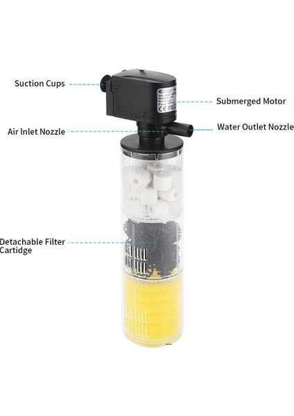 HX-1380F Stili Ab Fişi Akvaryum Çok Fonksiyonlu Filtre Pompa Oksijen Balık Tankı 4 Katlı Filtre Akvaryum Iç Filtre Malzeme Hava Pompası (Yurt Dışından) fırsatları