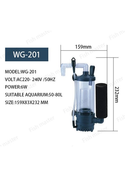 WG-201 Stili Ab Adaptör Fişi Deniz Suyu Mercan Balık Tankı Protein Ayırıcı ile Pompa Yumurta Temizleyici Akvaryum Köpüklü Filtre Nano Mini Deniz Suyu Balık Tankı Köpük Süzgeç (Yurt Dışından)