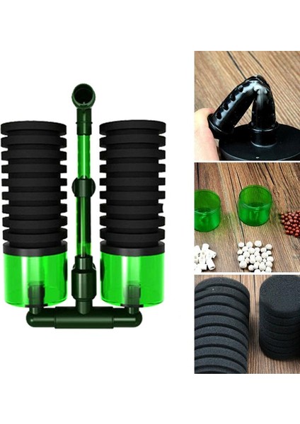 QS-100A Stili Çift Başlı QS-200A Biyokimyasal Sünger Filtre Pratik Akvaryum Ekipmanı QS-100A Balık Tankı Aksesuarları Emici Güvenli Süngerler (Yurt Dışından) fiyatları
