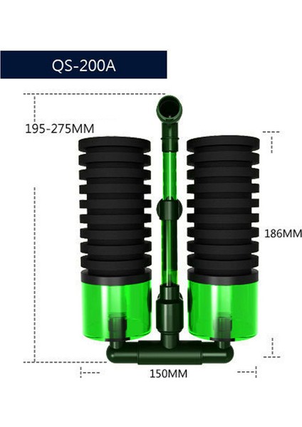 QS-100A Stili Çift Başlı QS-200A Biyokimyasal Sünger Filtre Pratik Akvaryum Ekipmanı QS-100A Balık Tankı Aksesuarları Emici Güvenli Süngerler (Yurt Dışından) indirimleri