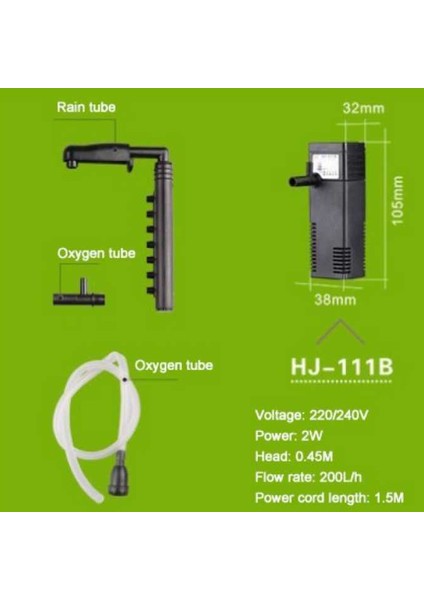 HJ-111B 2W Stili 220V Nano Bina Iç Filtreli Submersible Oksijen Pompası Balık Kaplumbağa Için Aquarium Su Bitkisi Tankı (Yurt Dışından)