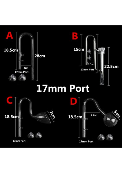 Hemi Out ve J In Tarzı 17 mm 5 mm Cam Akvaryum Skimmer Zambak Borusu Yüzey Giriş Çıkış Su Bitkileri Tankı Filtre Kova Balık Tankı Aksesuarları (Yurt Dışından)