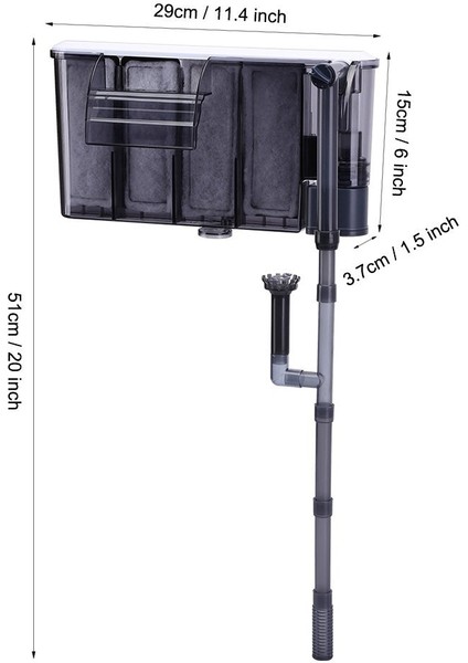 Filtre Sünger Tarzı 220V Nıcrew Harici Akvaryum Filtresi 3'ü 1 Arada Daldırma Balık Tankı Güç Xp Şelale Harici Askı Tipi Akvaryum Hava Pompası (Yurt Dışından)