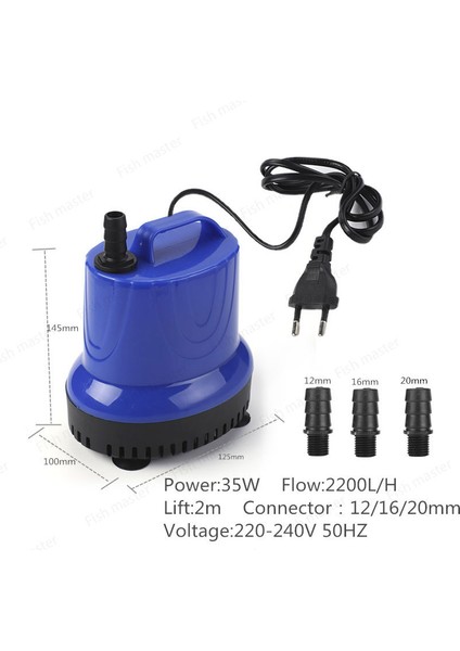 35W HJ-807 Stili Ab Adaptör Fişi Büyük Debili Akvaryum Su Pompası Balık Havuzu Kayalık Havuz Dolaşım Pompası Batırılabilir Pompa Düşük Su Seviyesi Su Pompası Emme Pompası (Yurt Dışından)