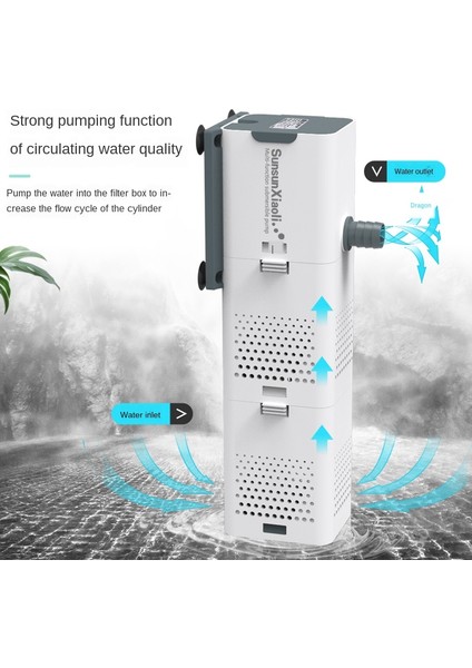 15W 80CM Tank Stili Için Akvaryum Filtre Pompası 4ü 1 Arada Balık Tankı Daldırma Hava Oksijen Iç Pompası Akvaryum Hava Pompası Dalga Pompası Akvaryum Güç Kafası Pompası (Yurt Dışından) fiyatları