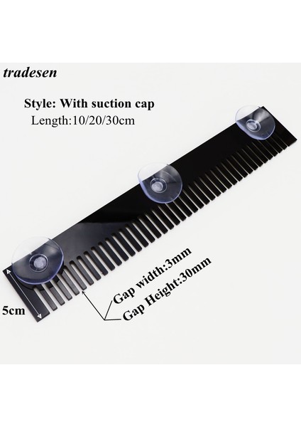 Emme Kapağı Stili ile 30CM-1 Adet 1~5 Adet Siyah Akrilik Balık Tarak Çıkarılabilir Taşma Tarakları Filtre Şerit Su Tankı Taşma Panosu Akvaryum Aksesuarları (Yurt Dışından)