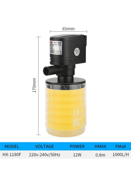 HX-1180F Stili Ab Fişi Yedi Usta Akvaryum Filtresi Balık Tankı Filtresi Için Akvaryum Hava Pompası Oksijen Artırma Akvaryum Iç Filtre Akvaryum Pompası (Yurt Dışından)