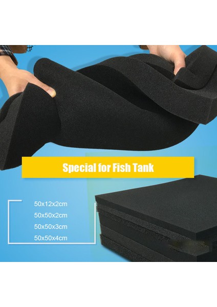 Xl Gözenek (15PPI) Stili 50X50X4CM Akvaryum Filtre Biyolojik Sünger Xl Biyokimyasal Pamuk Balık Tankı Havuz Köpük Sünger Filtre Siyah Çoklu Boyut (Yurt Dışından) fırsatları
