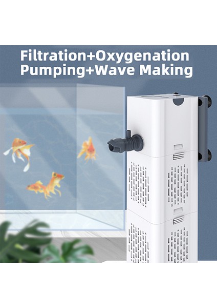 15W Ab Fiş Stili Akvaryum Filtre Pompası 4ü 1 Arada Balık Tankı Daldırma Hava Oksijen Iç Pompası Filtre Akvaryum Hava Pompası Oksijenasyon Dalga Pompalama (Yurt Dışından) fırsatları