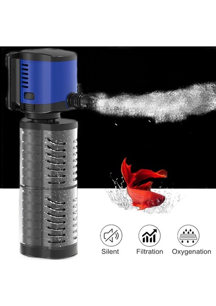 14W Tarzı M Beden Sunsun Sessiz Dahili Akvaryum Filtre Pompası Daldırılabilir Balık Tankı Su Pompası Filtre Dalga Sörf Dolaşım Oksijen Pompası (Yurt Dışından) fırsatları