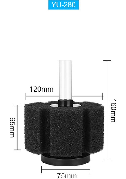 YU-280 Stili Akvaryum Temizlik Aracı Filtre Biyokimyasal Sünger Karides Havuzu Biyo Sünger Filtre Oksijen Ekler Balık Tankı Temizleme Havuzu (Yurt Dışından)