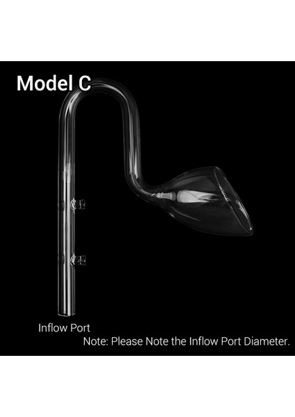 Model C Stili 13 mm Nıcrew Skimmer Cam Lily Boru Yüzey Giriş Çıkış Akvaryum Bitkileri Tankı Harici Filtre Balık Aksesuarı (Yurt Dışından)