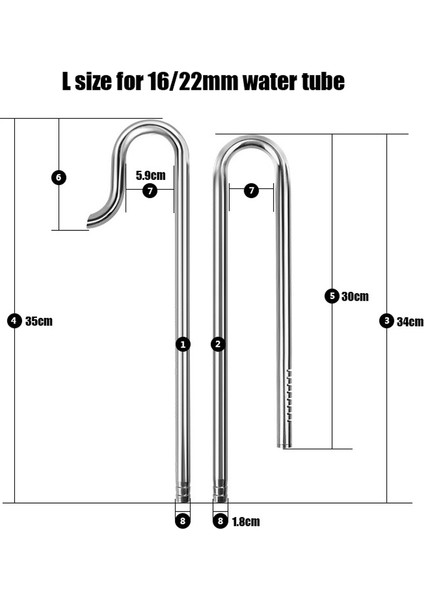 12 mm Çıkış Yalnızca Stil Paslanmaz Çelik Zambak Boru Akvaryum Filtresi Giriş Çıkış Balık Su Bitki Tankı Peyzaj Aksesuarları Ada Stil (Yurt Dışından)
