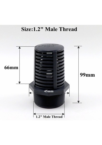 1.2 Inç Erkek Tarzı 1 Parça Vc Boru Akvaryum Su Pompası Filtre Bağlantısı Balık Tankı Su Giriş Eleği Bahçe Ev Su Boru Bağlantı Elemanları Geçirgen Kapağı Ağ (Yurt Dışından)