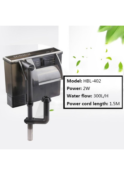 HBL-402 Stili Au Adaptör Fişi Sunsun Asılı Dış Pompa Hbl Serisi Skimmer Için L Akvaryum Balık Kaplumbağa Tankı Yüksek Şelale Filtre Su Pompaları Tutun Amac:(Yurt Dışından)