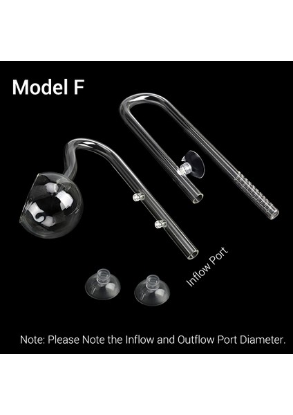 Model F Stili 13 mm Nıcrew Akvaryum Zambak Borusu Giriş ve Çıkışı Yüzey Temizleyici Cam Filtre Için Akvaryum Filtre Bitkili Balık Tankı Filtresi (Yurt Dışından)