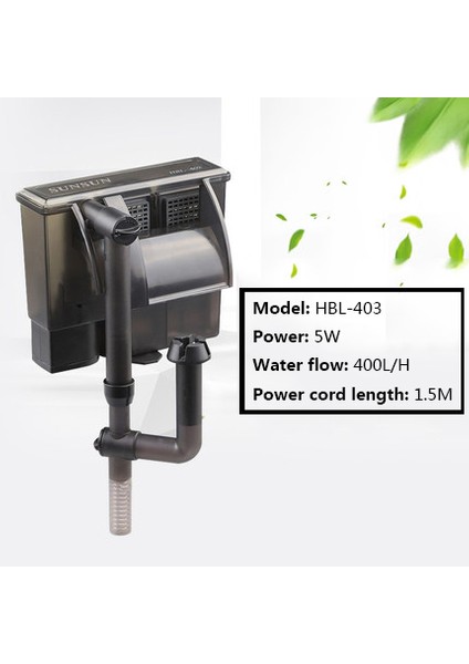 HBL-403 Stili Au Adaptör Fişi Sunsun Asılı Dış Pompa Hbl Serisi Skimmer Için L Akvaryum Balık Kaplumbağa Tankı Yüksek Şelale Filtre Su Pompaları Tutun Amac:(Yurt Dışından)