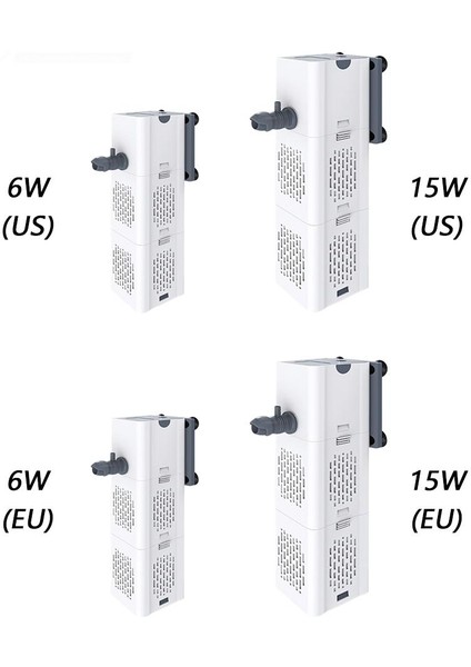 15W Ab Tarzı Akvaryum Filtre Pompası 4ü 1 Arada Balık Tankı Daldırma Hava Oksijen Iç Pompası Akvaryum Hava Pompası Dalga Pompası Akvaryum Powerhead Pompası (Yurt Dışından) fırsatları