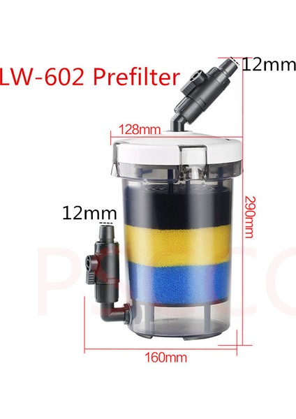 LW-602 12MM Stili 1 Ünite Akvaryum Balık Tankı Harici Ön Filtre Varil QZ30 Kaplumbağa Kavanozu Harici Varil Filtre Pompa Için Atman Ön Filtre (Yurt Dışından)