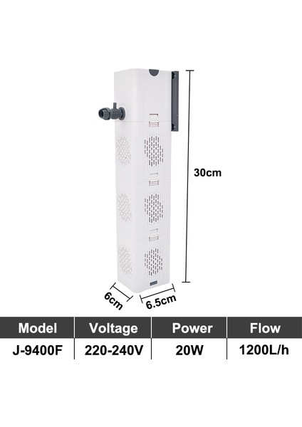 J-9400F Stili Ingiltere Fişi Akvaryum Filtre Pompası Balık Tankı Daldırma Sessiz Hava Aerator Iç Su Pompası Akvaryum Hava Pompası Dalga Yapıcı 220V (Yurt Dışından)