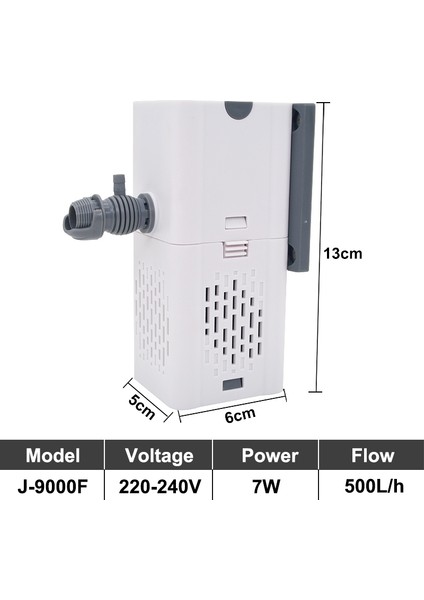 J-9000F Stili Ingiltere Fişi Akvaryum Filtre Pompası Balık Tankı Daldırma Sessiz Hava Aerator Iç Su Pompası Akvaryum Hava Pompası Dalga Yapıcı 220V (Yurt Dışından)