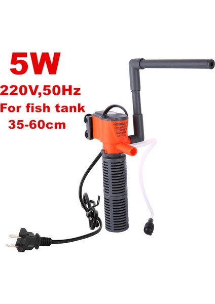 5W Filtre Stili Isteğe Bağlı 3W 5W Daldırma Akvaryum Filtresi Mini Balık Tankı Iç Filtre Pompa Su Akışı Dolaşımı Balıklar ve Kaplumbağalar Için Oksijen Ekle (Yurt Dışından)