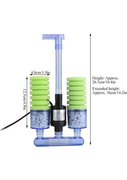 XY-2902 Stili L Beden Sünger Filtreli Akvaryum Balık Tankı Filtresi Mini Balık Tankı Filtresi Pompa Sünger Akvaryum ile Dalgıç Su Pompası (Yurt Dışından)