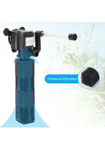 Ab Fiş Stili RS-613 Balık Tankı Filtre Yağmur Duşu Tipi Üçü Bir Arada Dahili Su Arıtma Dolaşım Akvaryum Balık Yetiştirme Oksijen Pompası (Yurt Dışından)