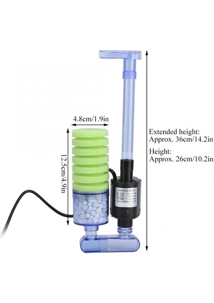XY-2901 Stili L Beden Sünger Filtreli Akvaryum Balık Tankı Filtresi Mini Balık Tankı Filtresi Pompa Sünger Akvaryum ile Dalgıç Su Pompası (Yurt Dışından)