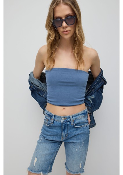 Crop Top Asit Yıkamalı