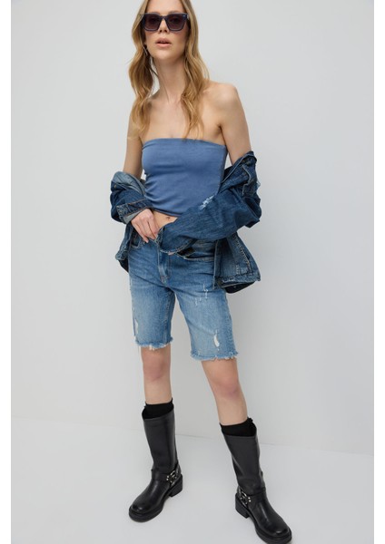 Crop Top Asit Yıkamalı