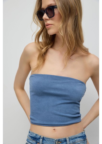Crop Top Asit Yıkamalı