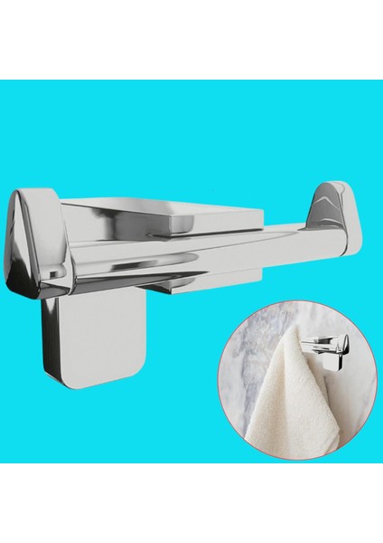 Banyo Bornoz Havlu Asma Askısı Lavabo Çatal 2'li Metal Sağlam Aparat Krom Askılık Vidalı