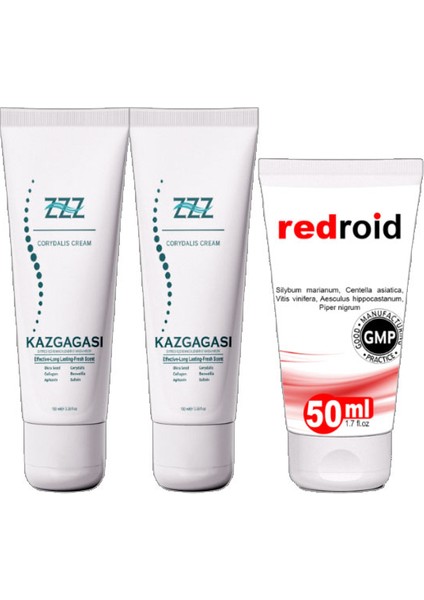 2 Adet Kaz Gagası Corydalis 100 ml Sırt Bel Kas Iskelet Kısmi Kullanım Kremi + 1 Adet Redroid Hemeroid Için 50 ml Baağsur Kremi