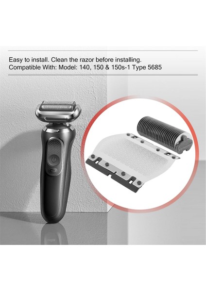 Braun Elektrikli Tıraş Makinesi Başlığı Omentum 11B Serisi 1 110 120 130 140 150 150S-1 130S-1 5684 5685 Bıçak Net + Tıraş Başlığı (Yurt Dışından)
