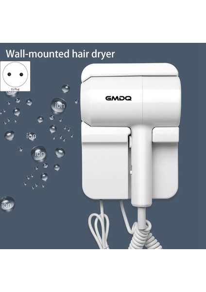 Gmdq Sıcak ve Soğuk Rüzgar Üfleme Saç Kurutma Makinesi Elektrikli Duvara Montaj Banyo Otel Negatif Iyon Üfleyici USB Braketi ile Siyah Ab Tak (Yurt Dışından) fiyatları