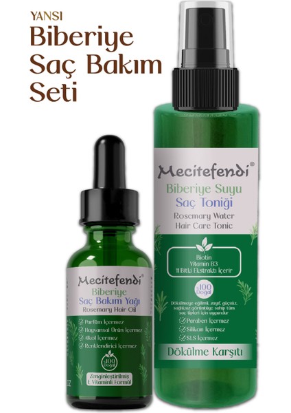 Biberiye Saç Bakım Seti Yansı - Yıpranmış Saçlar Için Güçlendirici Biberiye Saç Bakım Serumu ( E-Vitaminli) 50 Ml + Biberiye Saç Toniği 150 ml