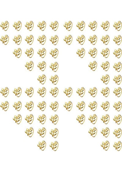 80 Adet Altın Yaprak Peçete Halkaları - Masa Peçeteleri Için Altın Peçete Halkası - Tatil Peçete Halkaları Parti Için Güz Peçete Halkaları (Yurt Dışından)