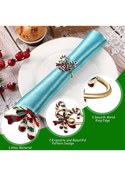 30 Adet Noel Peçete Halkaları Noel Peçete Tutucu Yüzükler Tatil Parti Yemeği Masa Dekorasyon Için Çelenk (Yurt Dışından)