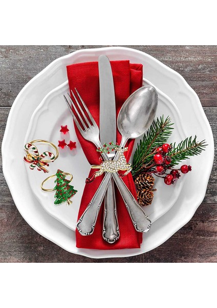30 Adet Noel Peçete Halkaları Noel Peçete Tutucu Yüzükler Tatil Parti Yemeği Masa Dekorasyon Için Çelenk (Yurt Dışından)