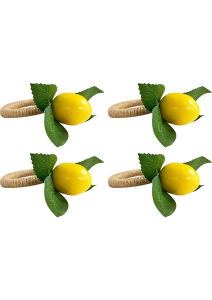 16 Adet Simülasyon Limon Bitki Peçete Halkası Meyve Yemeği Toka Otel Modeli Odası Peçete Halkası Peçete Toka Parti Malzemeleri (Yurt Dışından)