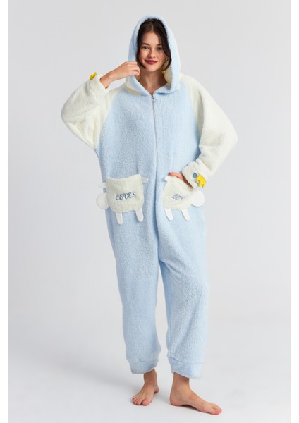 Kadın Mavi Taçlı Tavşan Fermuarlı Welsoft Tulum modelleri