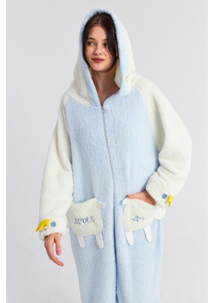 Kadın Mavi Taçlı Tavşan Fermuarlı Welsoft Tulum indirimleri