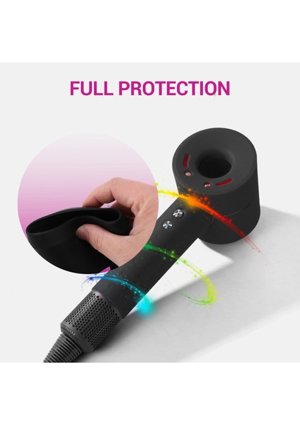 Dyson Süpersonik Saç Kurutma Makinesi Için Siyah Yumuşak Silikon Koruyucu Kapak, Dyson Blower Kapak Cilt Için 360 Tam Koruma Şarj Kılıfı (Yurt Dışından) fırsatları