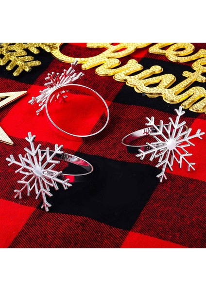 12 Parça Kar Tanesi Peçete Halkaları Noel Kar Tanesi Peçete Tutucu Yüzükler Noel Tatili Masa Dekorasyonu Için (Gümüş) (Yurt Dışından) fırsatları