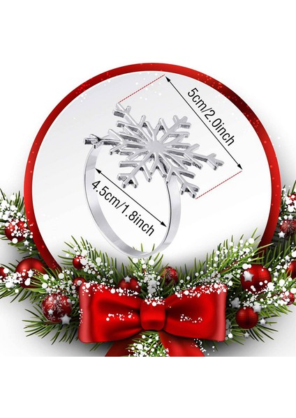 12 Parça Kar Tanesi Peçete Halkaları Noel Kar Tanesi Peçete Tutucu Yüzükler Noel Tatili Masa Dekorasyonu Için (Gümüş) (Yurt Dışından) indirimleri