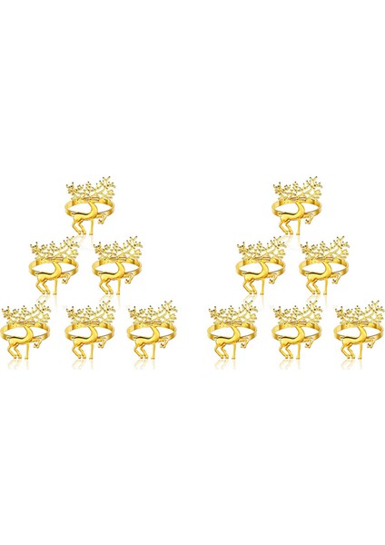 12 Adet Geyik Peçete Halkaları, Noel Için Peçete Halkası, Tatil Partileri, Akşam Yemeği Partileri, Yemek Masası Dekorasyon Malzemeleri (Yurt Dışından)