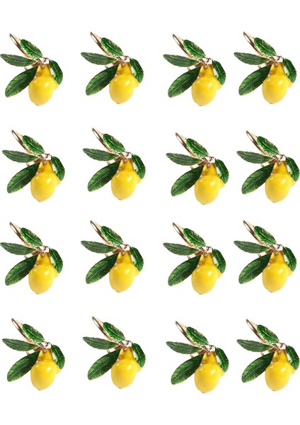 Peçete Halkaları 16 Set, Limon Düğün Peçete Tutucu Altın Peçete Tokası Masa Süsü Partiler Tatil Aile Buluşması (Yurt Dışından)