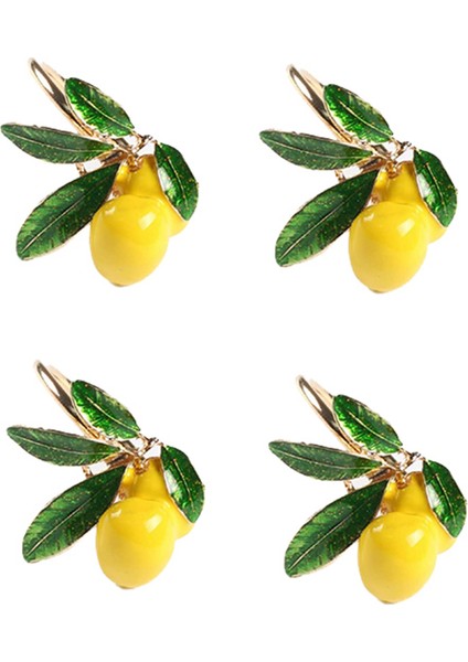 Peçete Halkaları 16 Set, Limon Düğün Peçete Tutucu Altın Peçete Tokası Masa Süsü Partiler Tatil Aile Buluşması (Yurt Dışından)